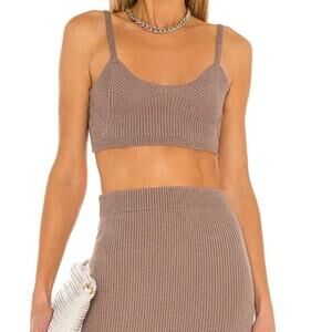 Michael Costello x REVOLVE Madison Crop Top In Tan Size XS